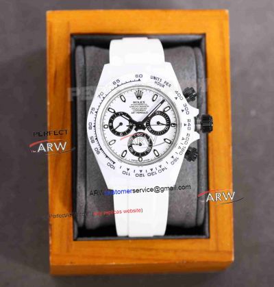 Replica AET Remould Rolex Daytona White Ceramic Case 7750 Replica Watch